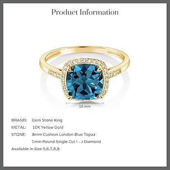 Amazon | [Gem Stone King] 2.74カラット 天然 ロンドンブルートパーズ